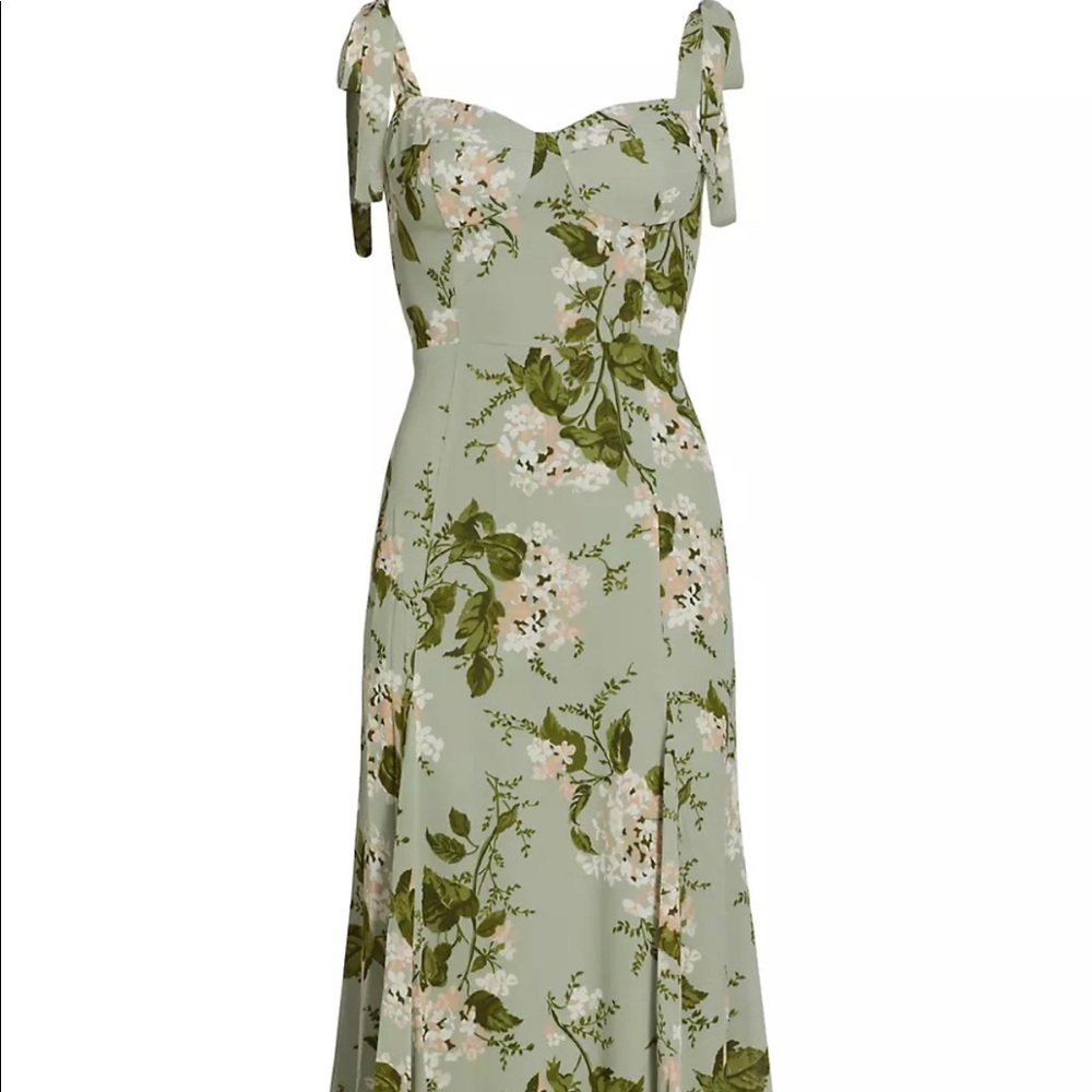 Nadira Floral Tie-Strap Midi-Dress